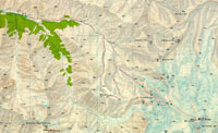 Карта восхождений на Эльбрус